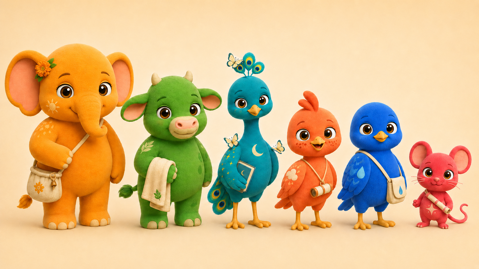 The six INGAAROOS walking together through a golden meadow at sunset